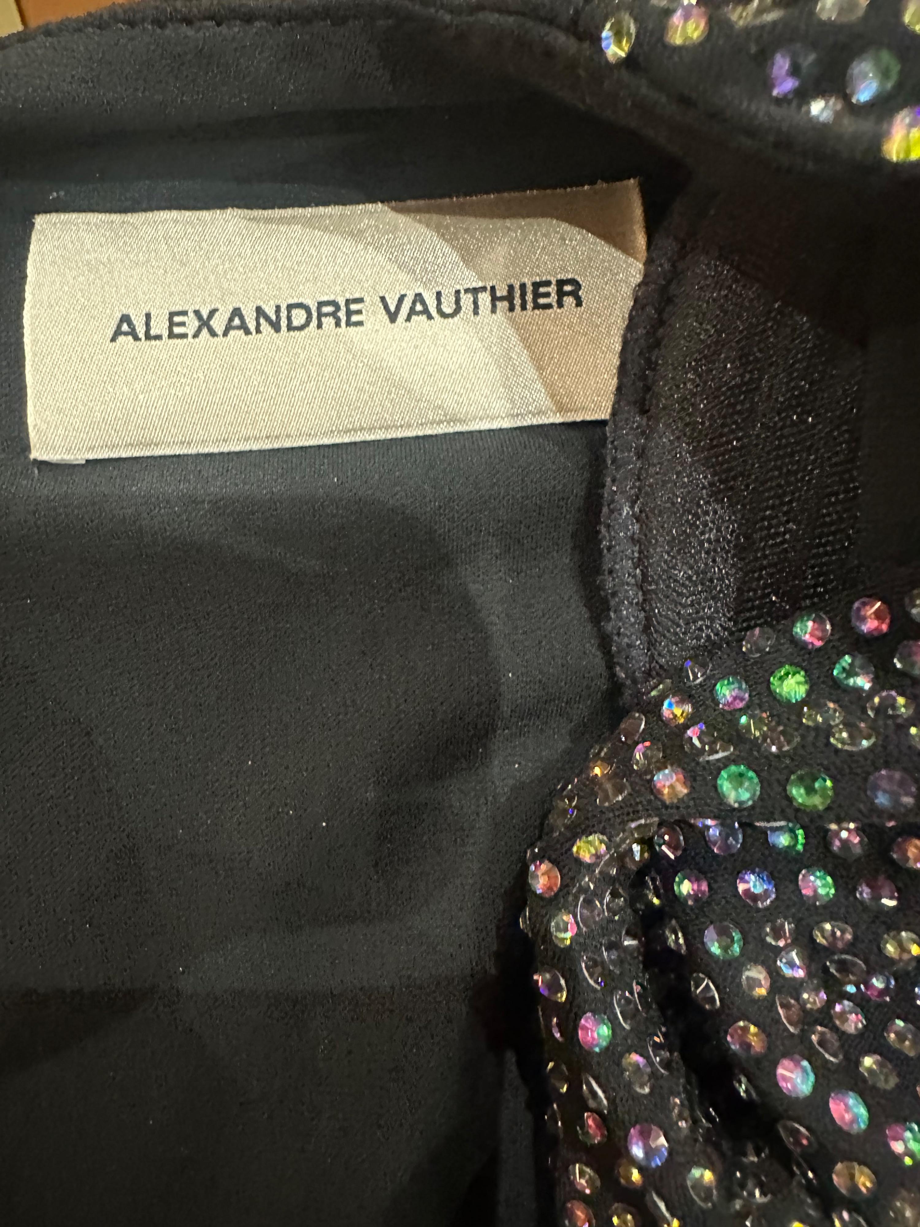 Alexander Vauthier Black Rhinestone Embellished Mini Dress