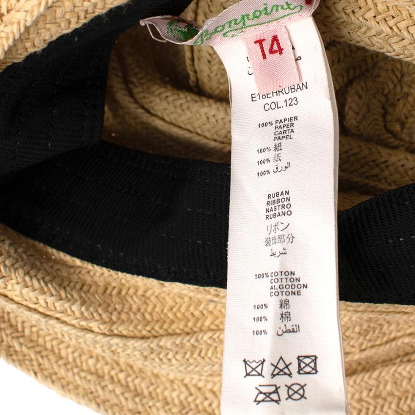 Bonpoint Paper Straw Pink Stripe Ribbon Hat