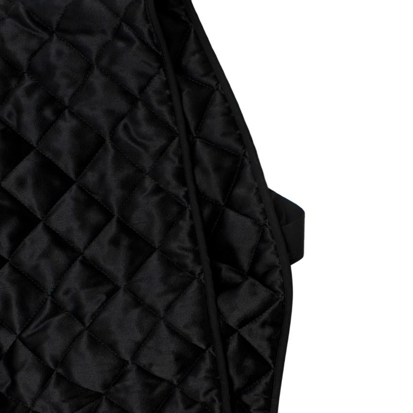 Celine Black Quilted Satin Pencil Skirt