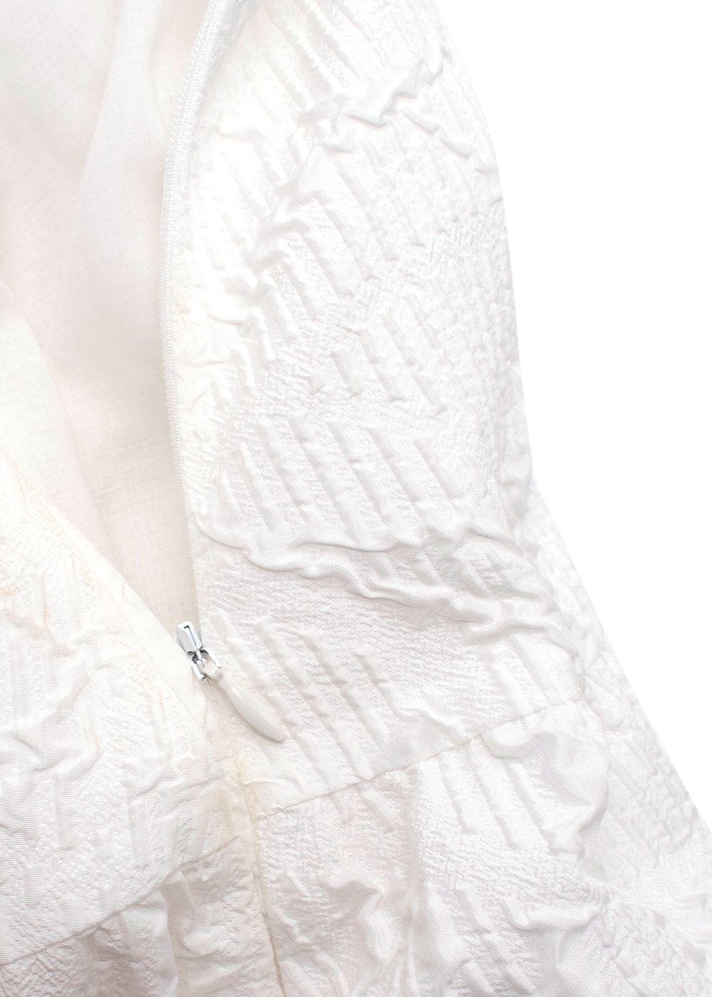 Adeam White Textured Geometric Maxi Dress