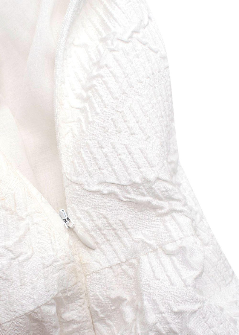 Adeam White Textured Geometric Maxi Dress