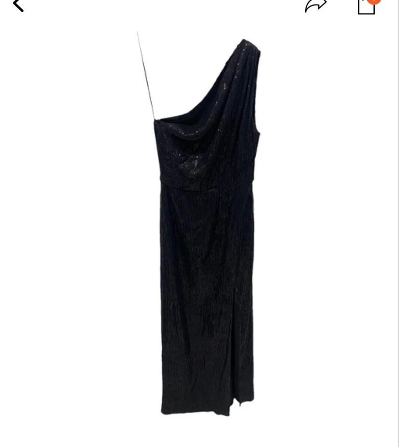 Haney Black Sequin One Shoulder Gown