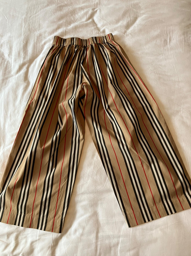 Burberry Kids Striped High Waisted Trousers