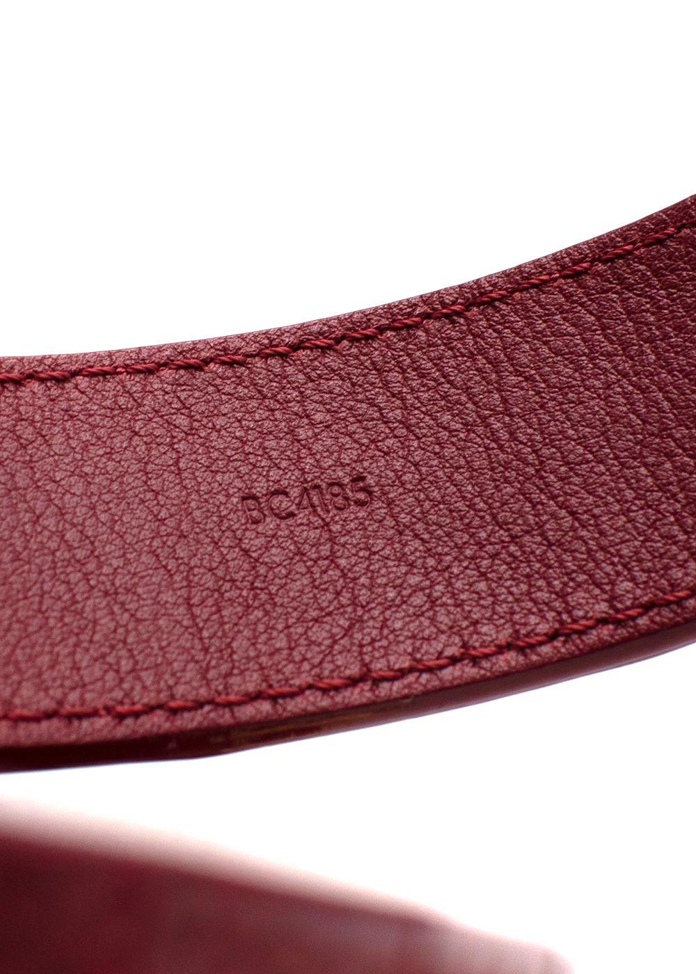 Louis Vuitton Fuchsia Crocodile Heritage Belt with Gold Hardware