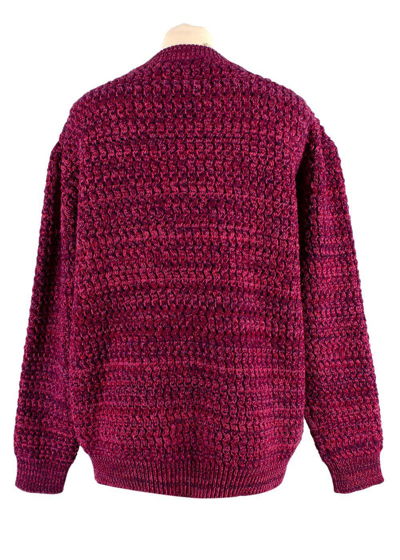 Prada Purple Textured Knit Crewneck Jumper