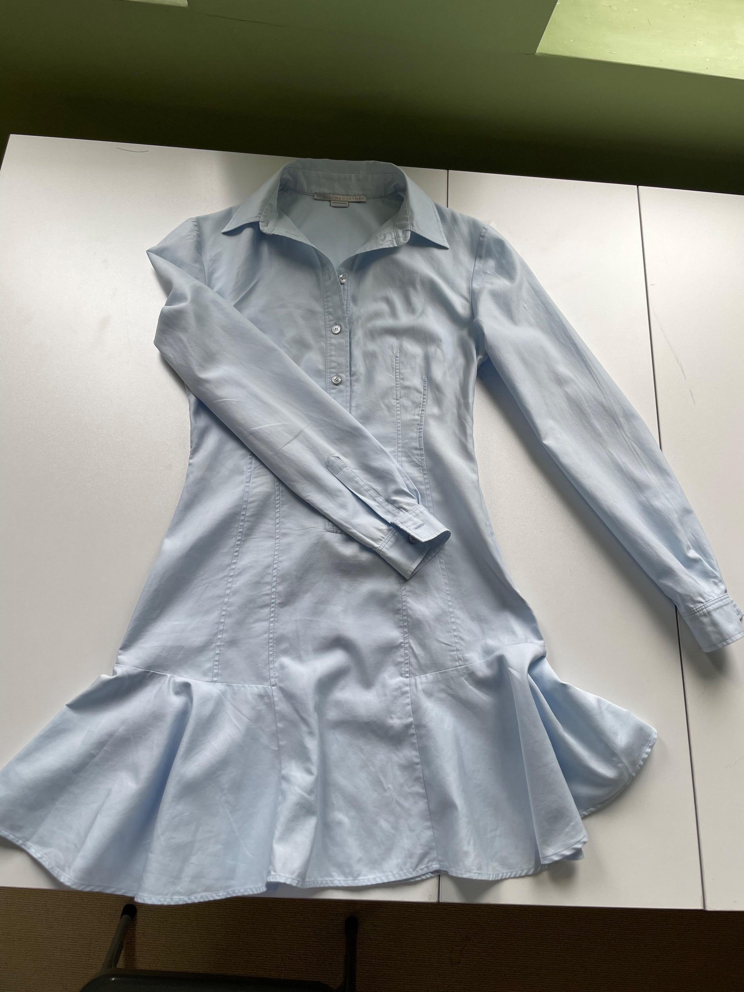 Light blue cotton shirt dress