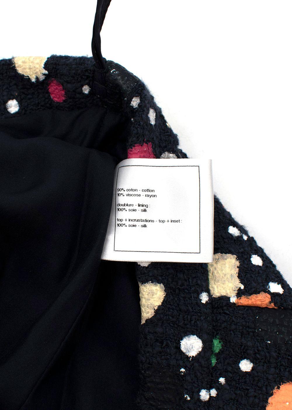 Chanel Cotton Tweed Hand Painted Multicoloured Skirt
