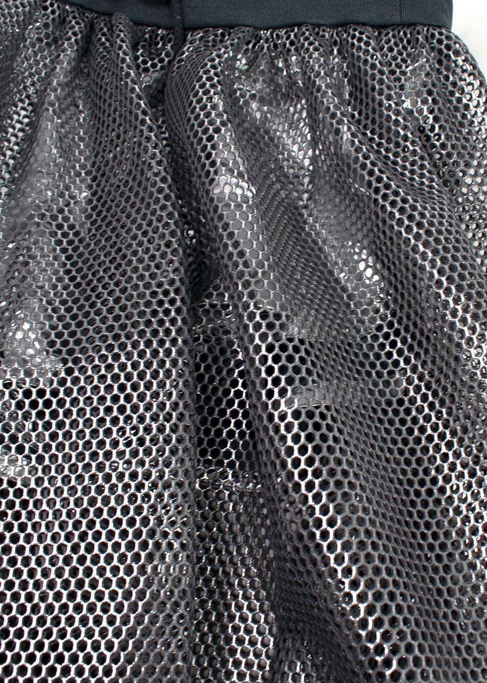 Dior Fall 2021 Metallic Silver Mesh Midi Skirt
