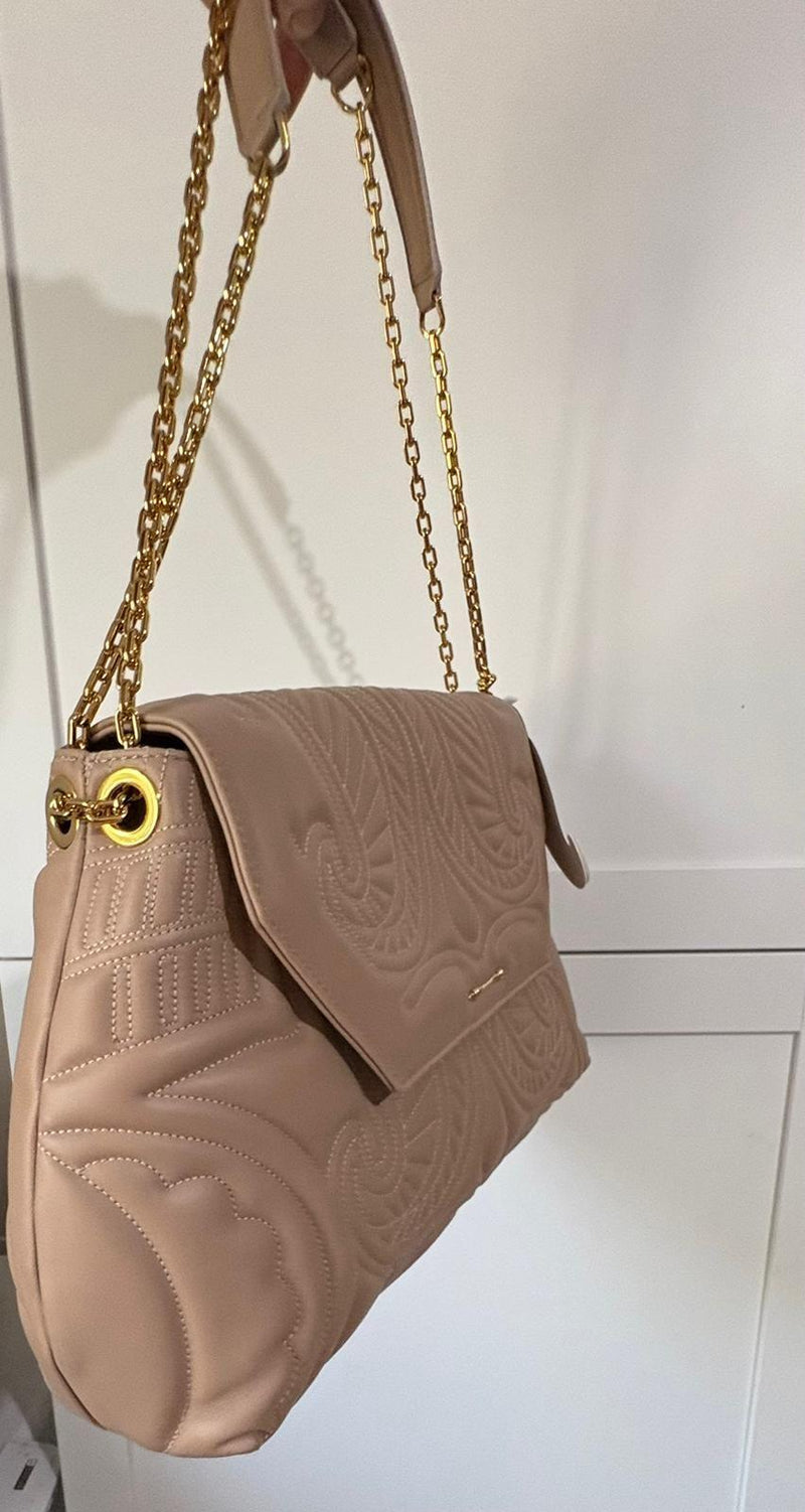 Okhtein Beige Lotus Shoulder Bag