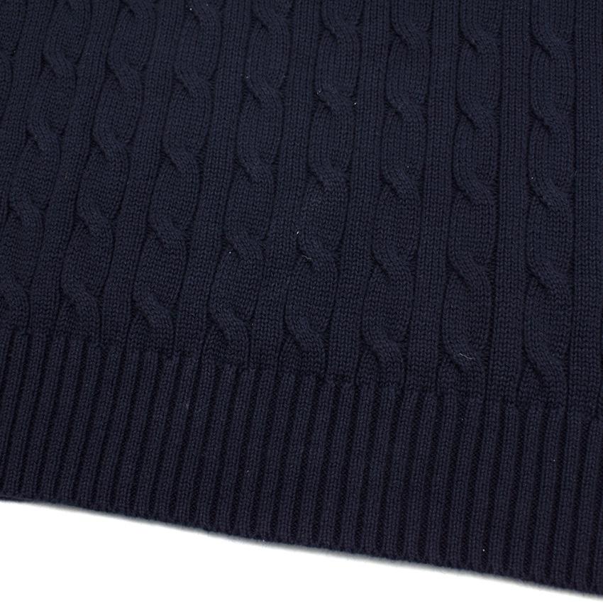 Polo Ralph Lauren Navy Cotton Cable Knit Sweater