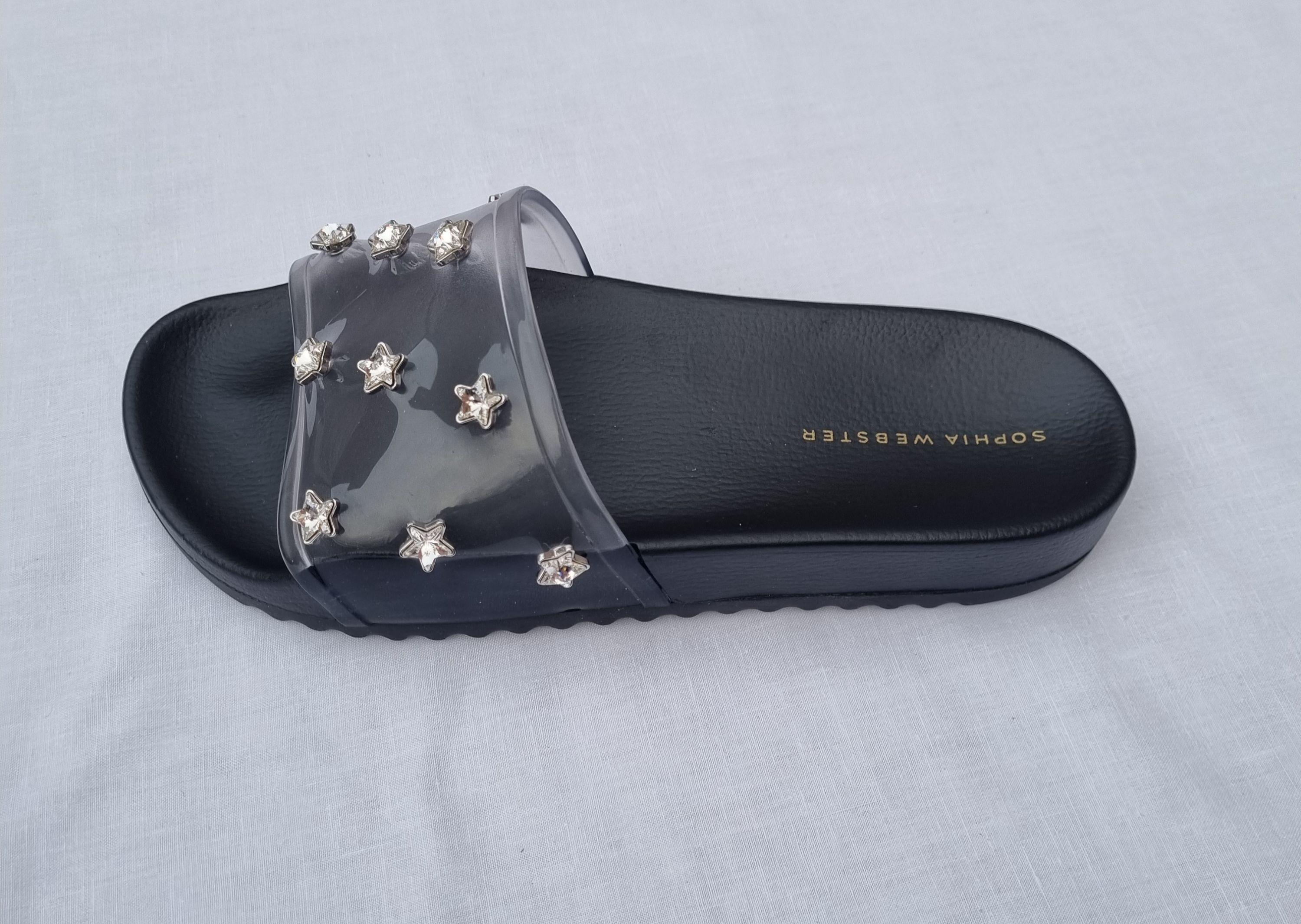Dina Gem Embellished PVC Sliders