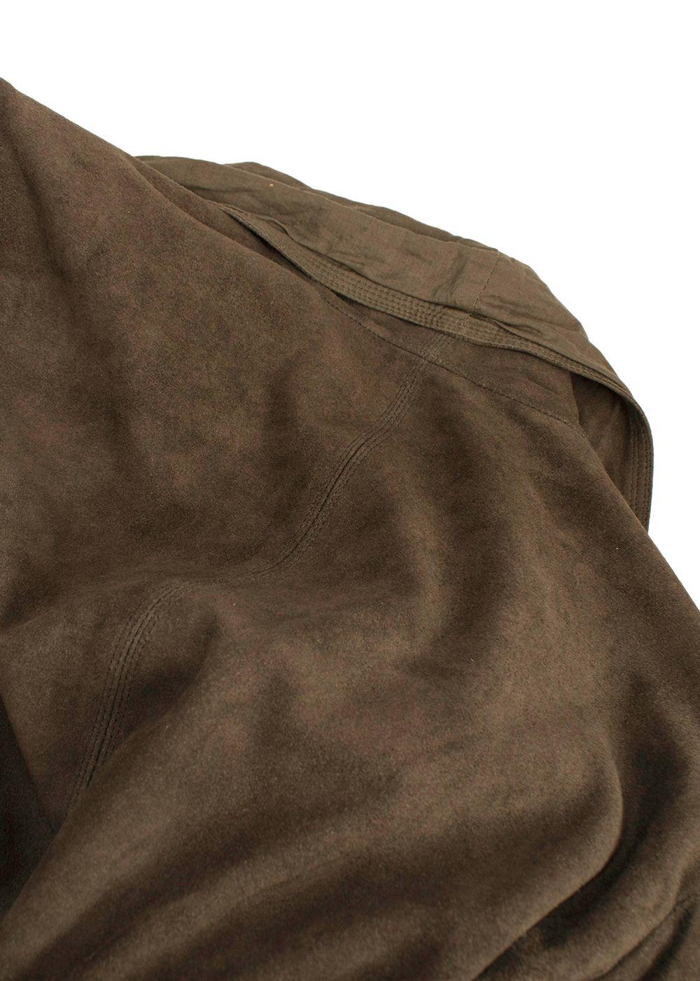 Rick Owens Khaki Suede Zip Jacket