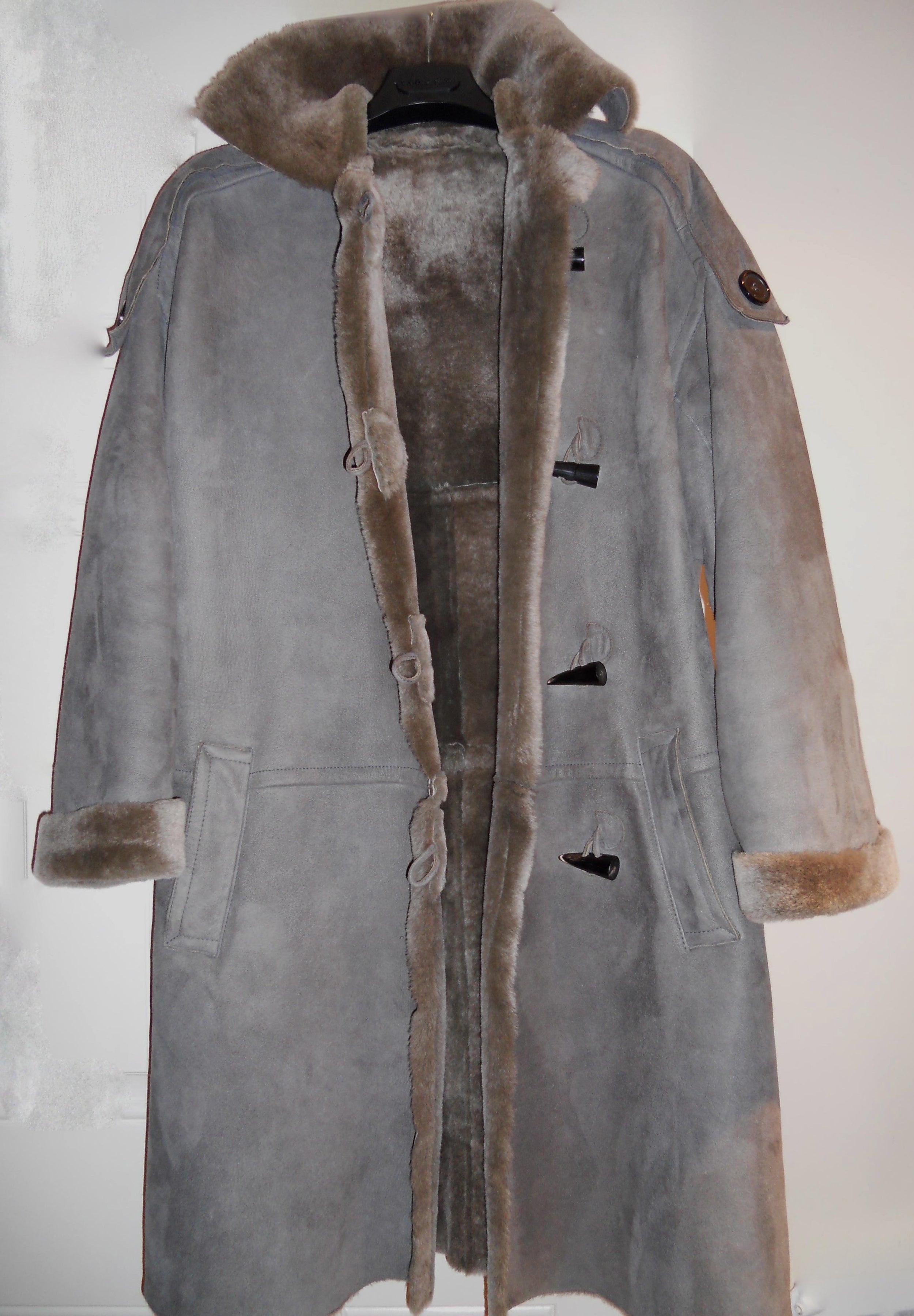 Nicole Farhi Sheared Shearling Duffle Coat