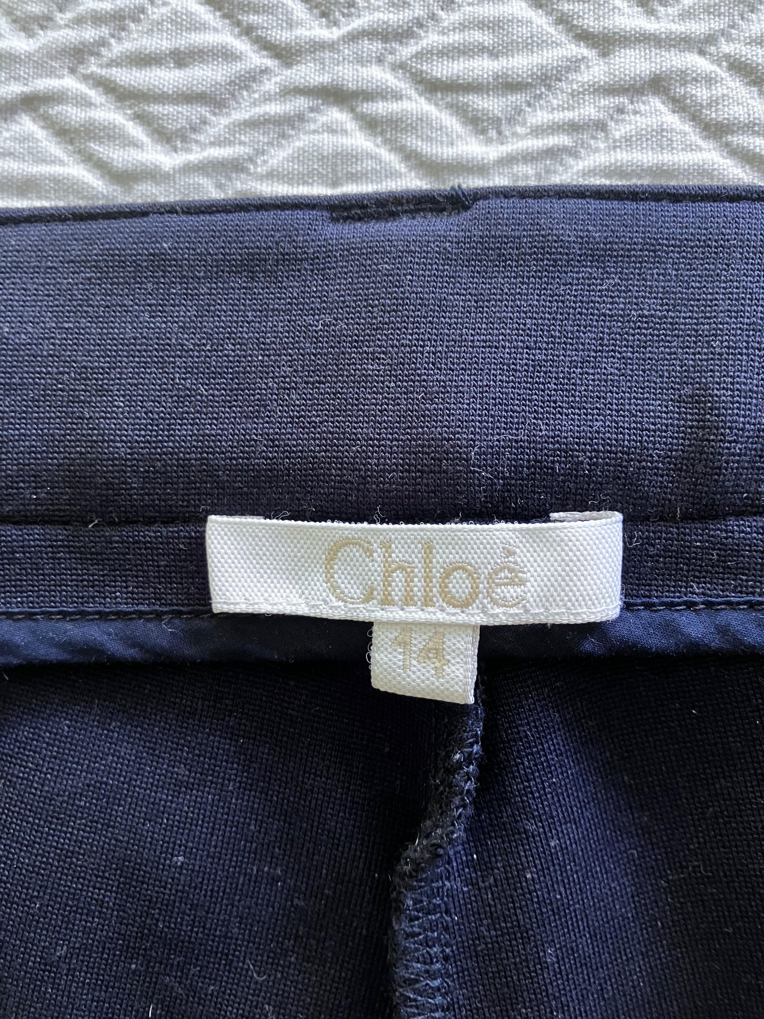 Chloe Navy Ponte Trousers Age 14 yrs