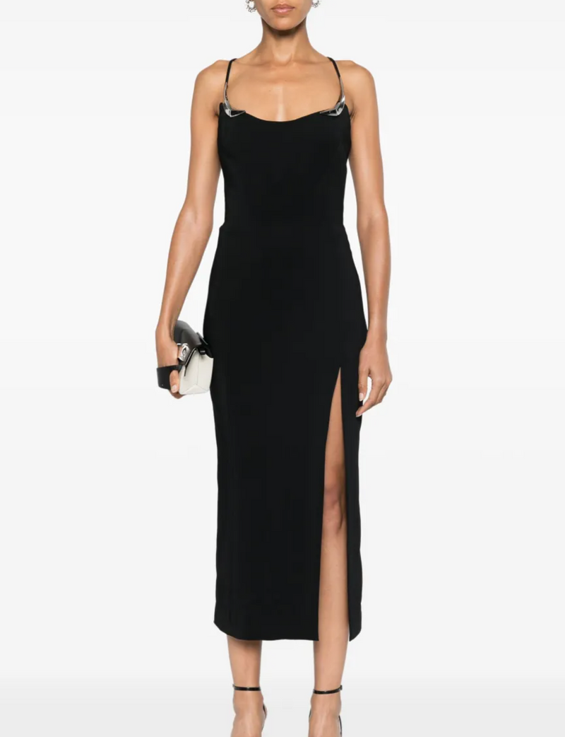 Mugler Metallic-Details Midi Dress