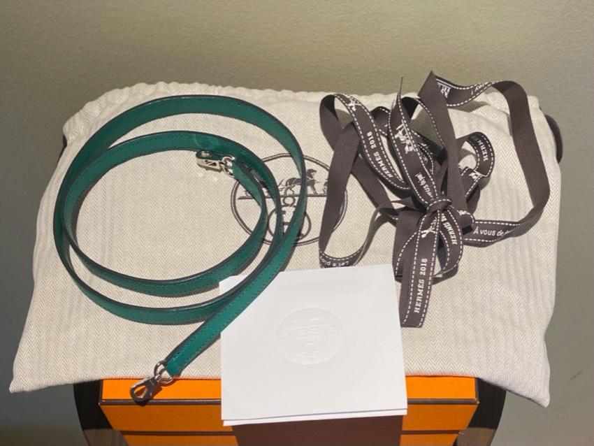Hermes Mysore Goatskin Green Mini Plume II PHW