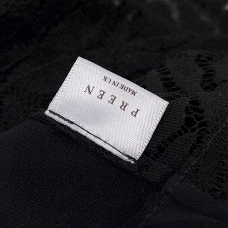 Preen By Thornton Bregazzi Black Sheer Plunge Lace Top
