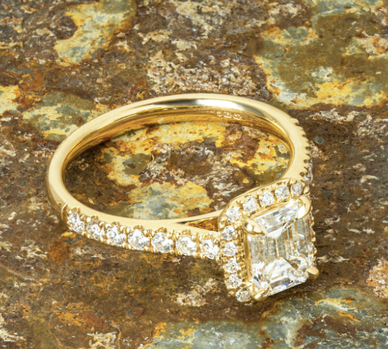 Yellow Gold Emerald Cut Diamond Ring