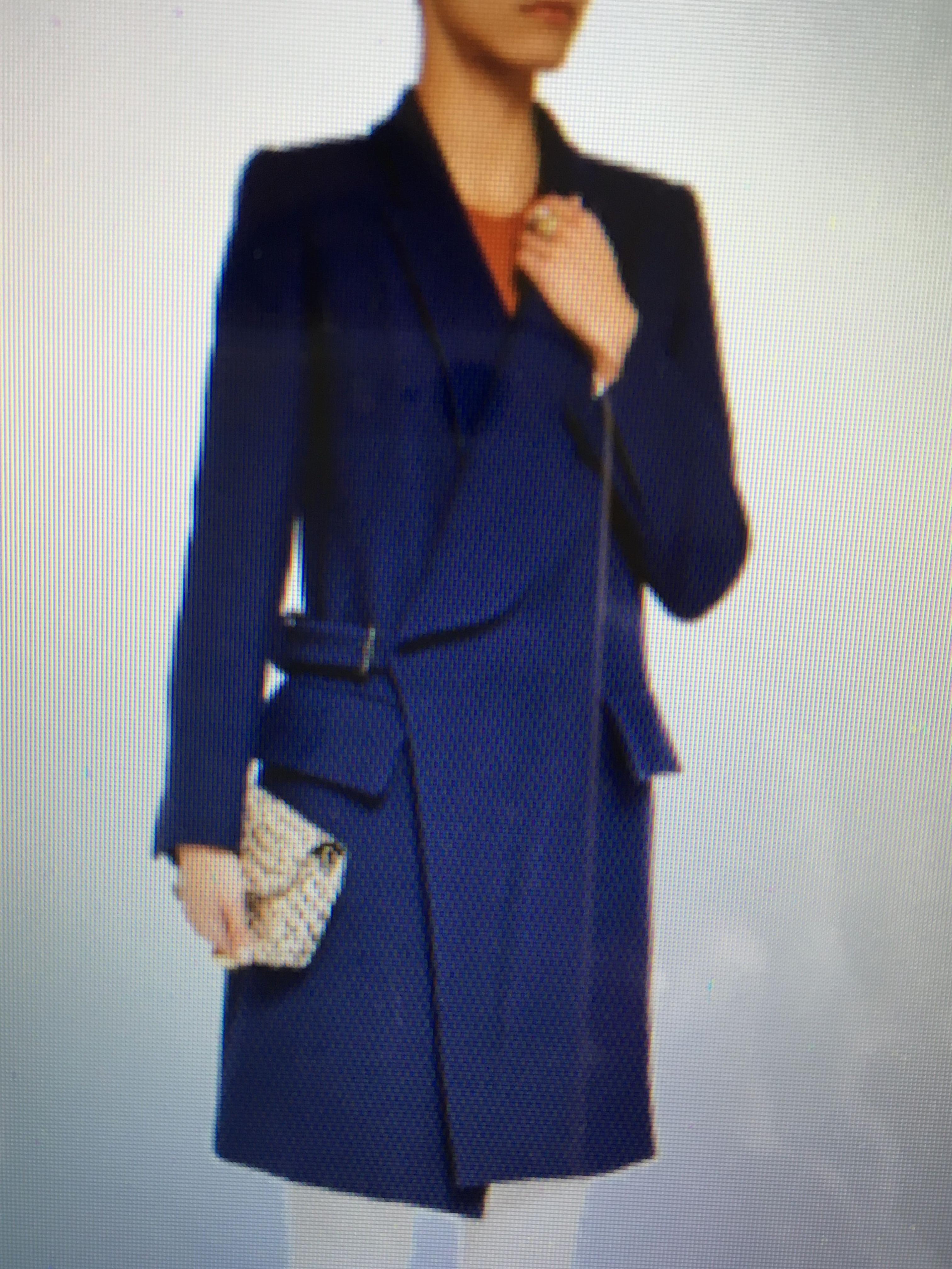 Chloe Indigo Wool-drill Coat
