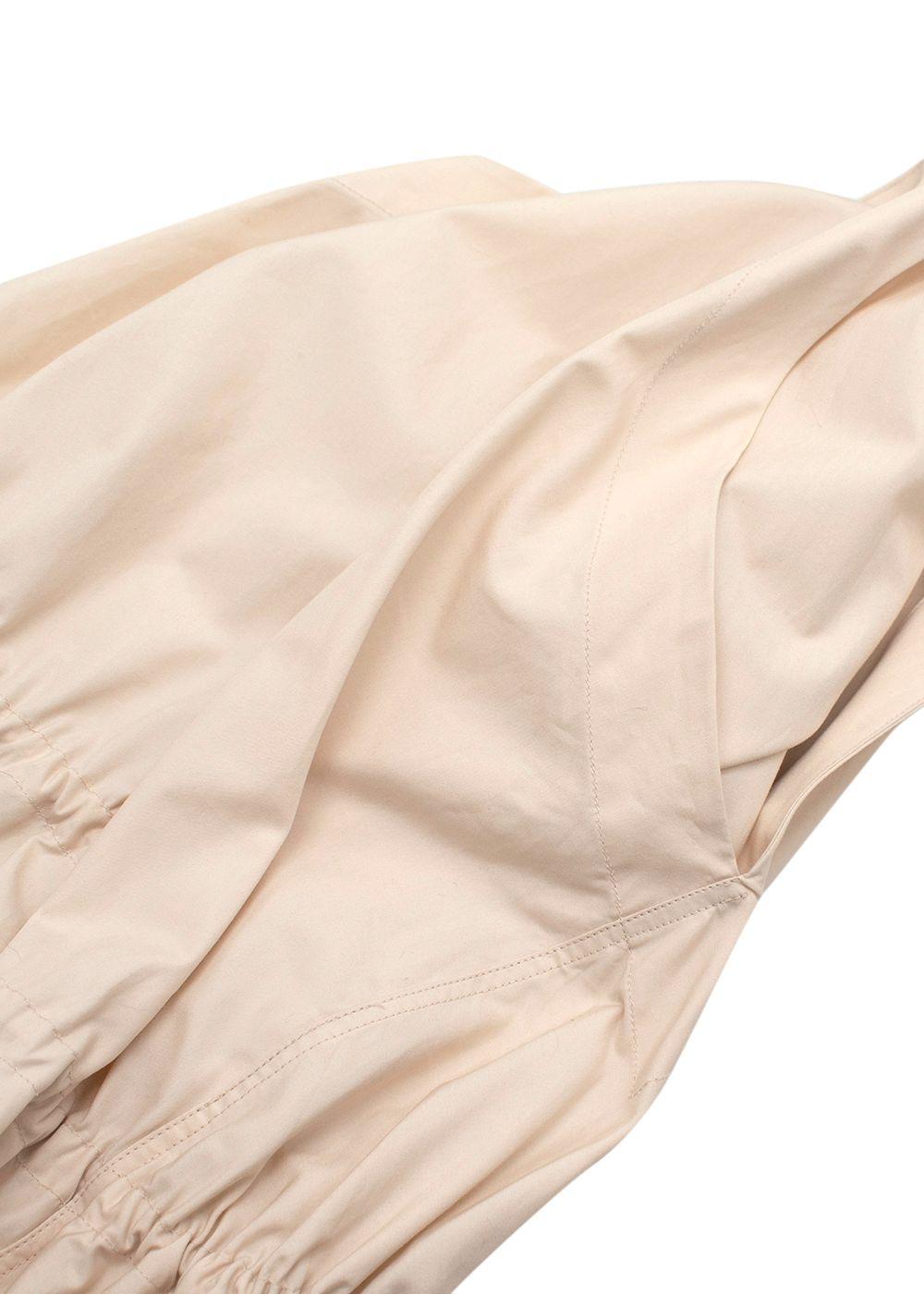Alaia Beige Poplin Drawstring Waist Sleeveless Shirt