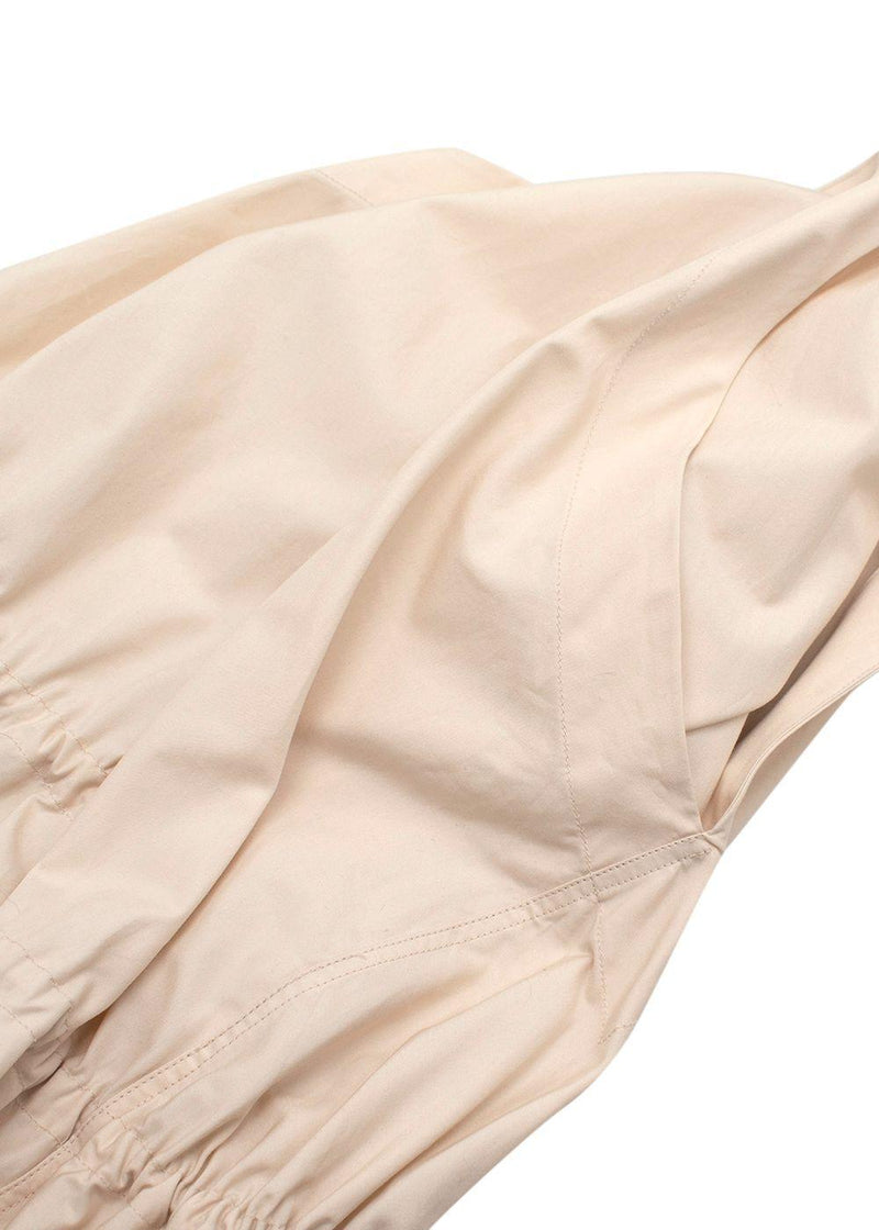 Alaia Beige Poplin Drawstring Waist Sleeveless Shirt