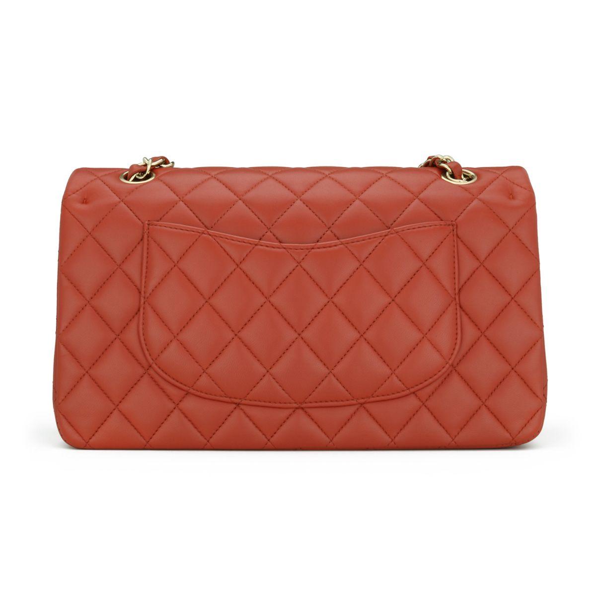 Chanel Brick Red Lambskin Medium Double Flap Bag