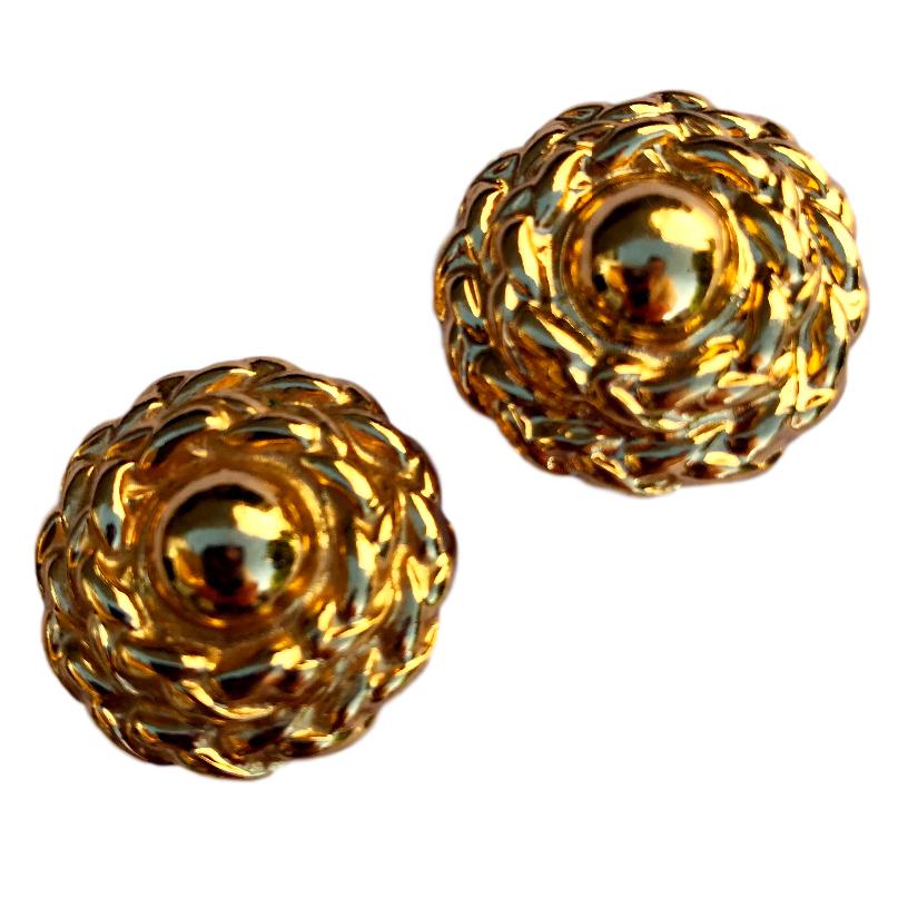 YSL Vintage Gold Plated Couture Earrings