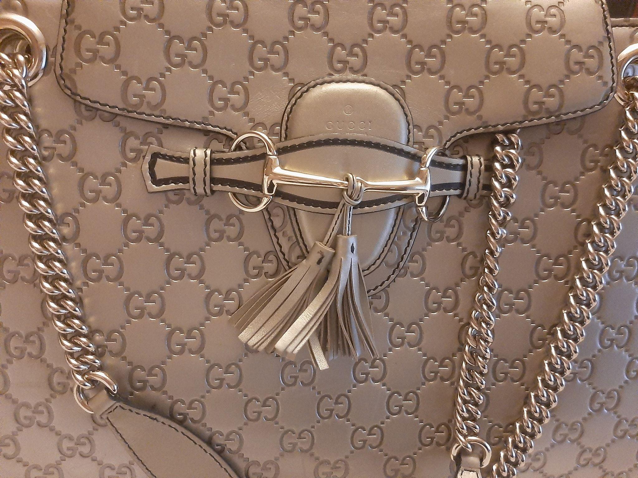 Metallic gold leather large Emily bag