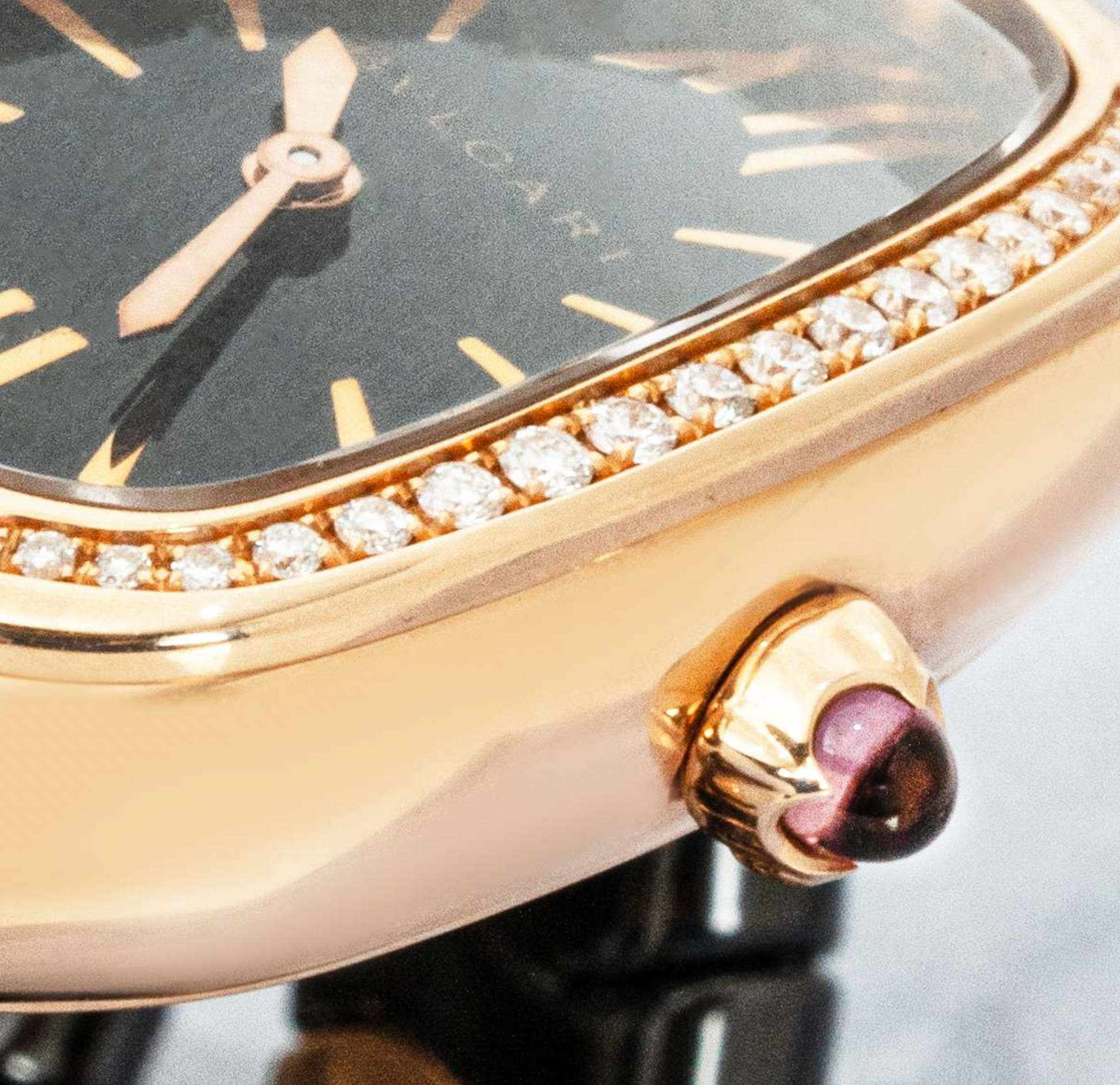 Bvlgari Black Ceramic 18K Rose Gold Diamond Serpenti Spiga Watch
