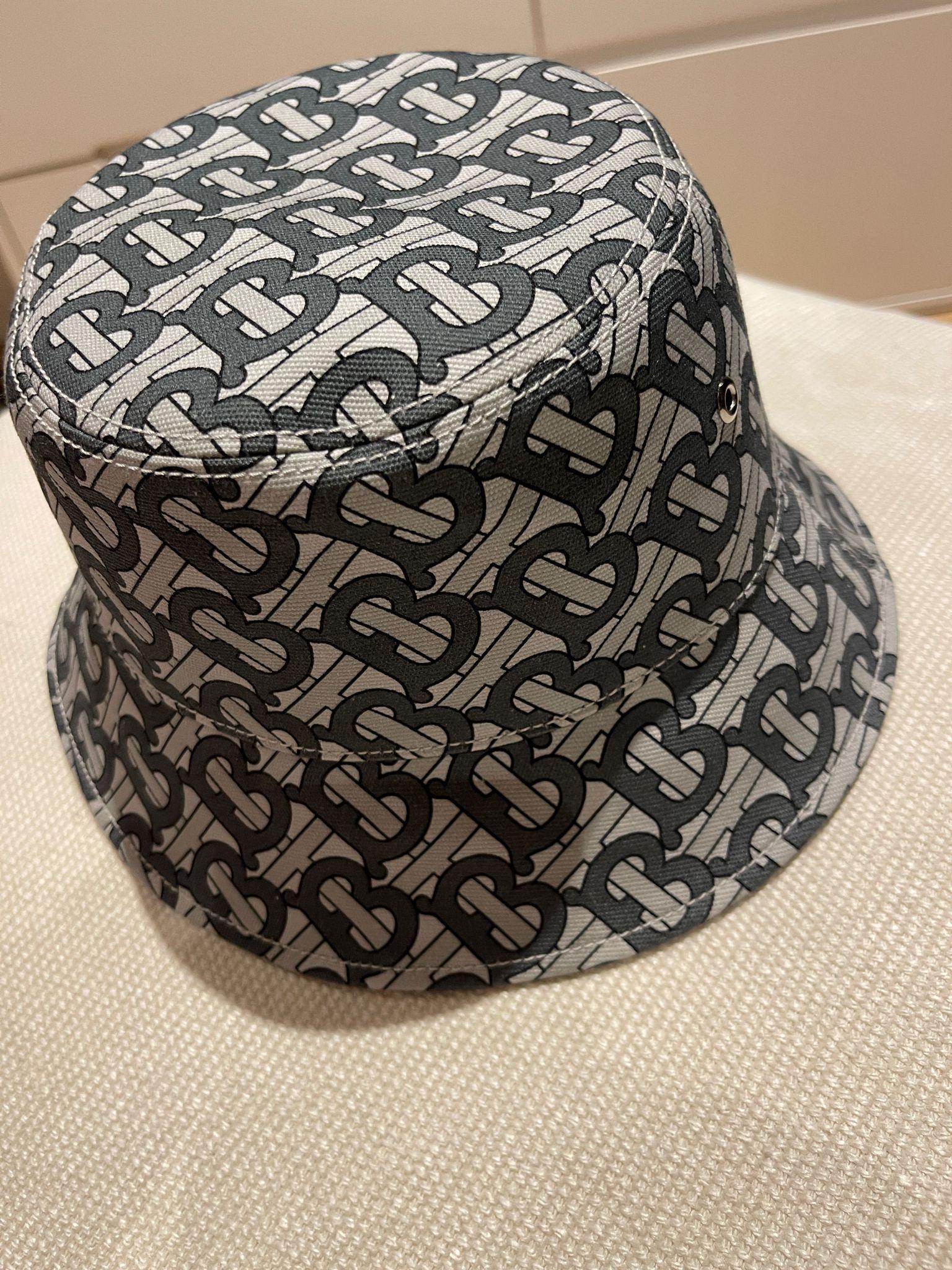 Grey TB Monogram Bucket Hat