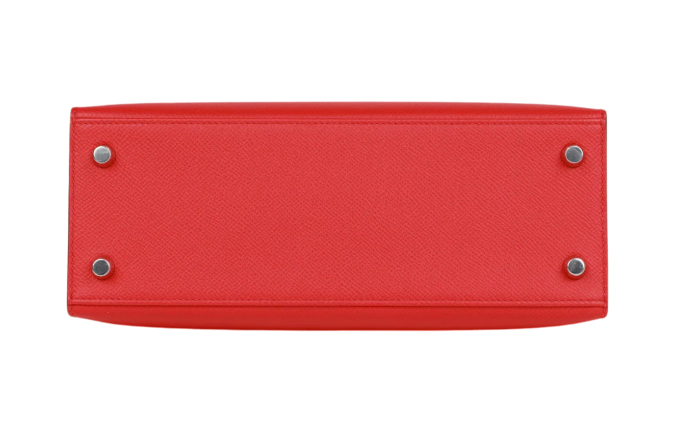 Rouge Rubis Sllier Epsom 25cms Kelly with Palladium Hardware
