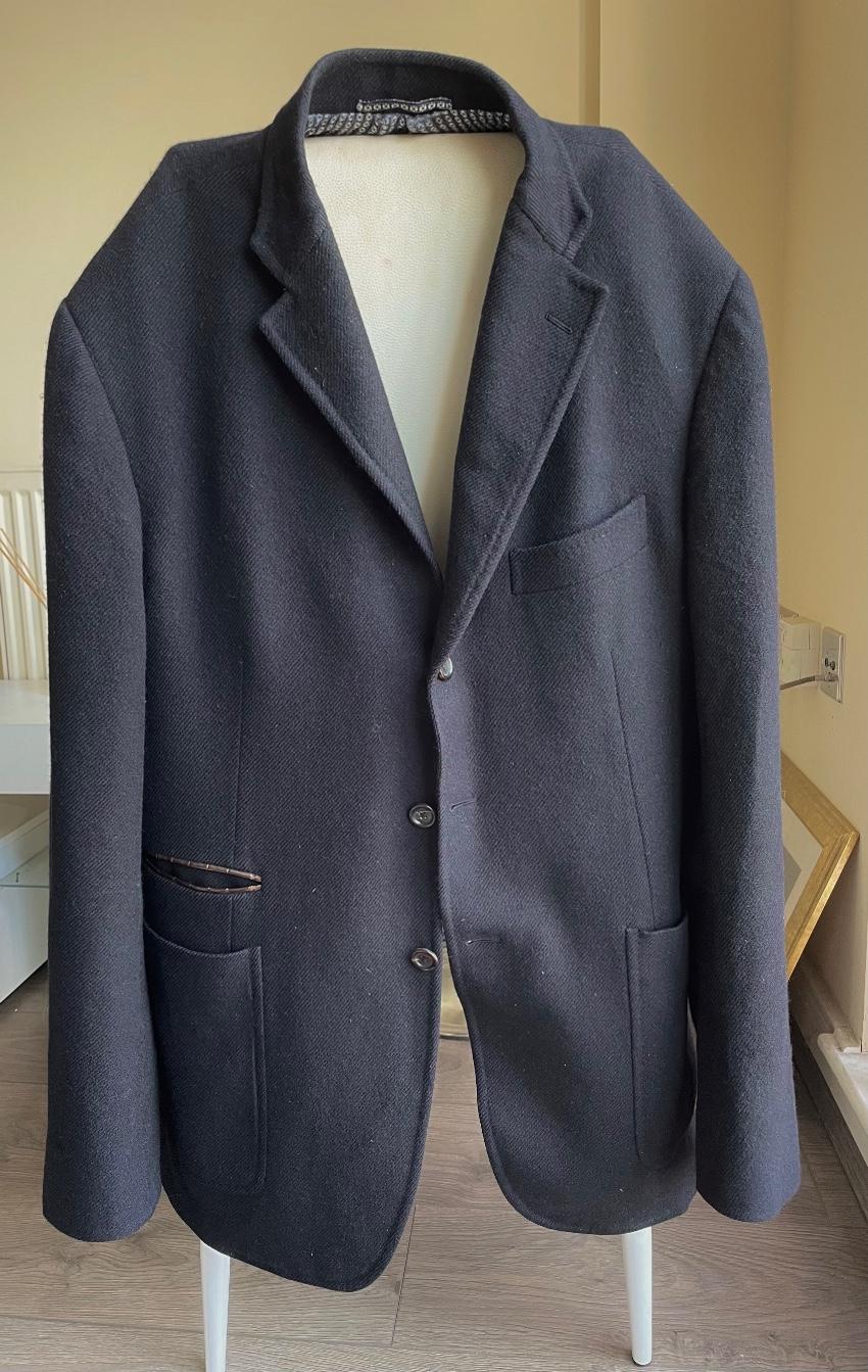 Franck Namani Croc Embossed Patch Detail Cashmere Jacket