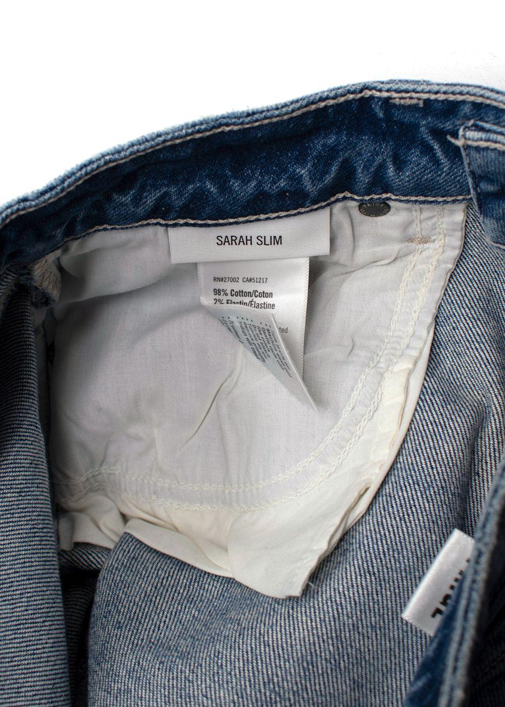 Paige Denim Distressed Hem Blue Jeans