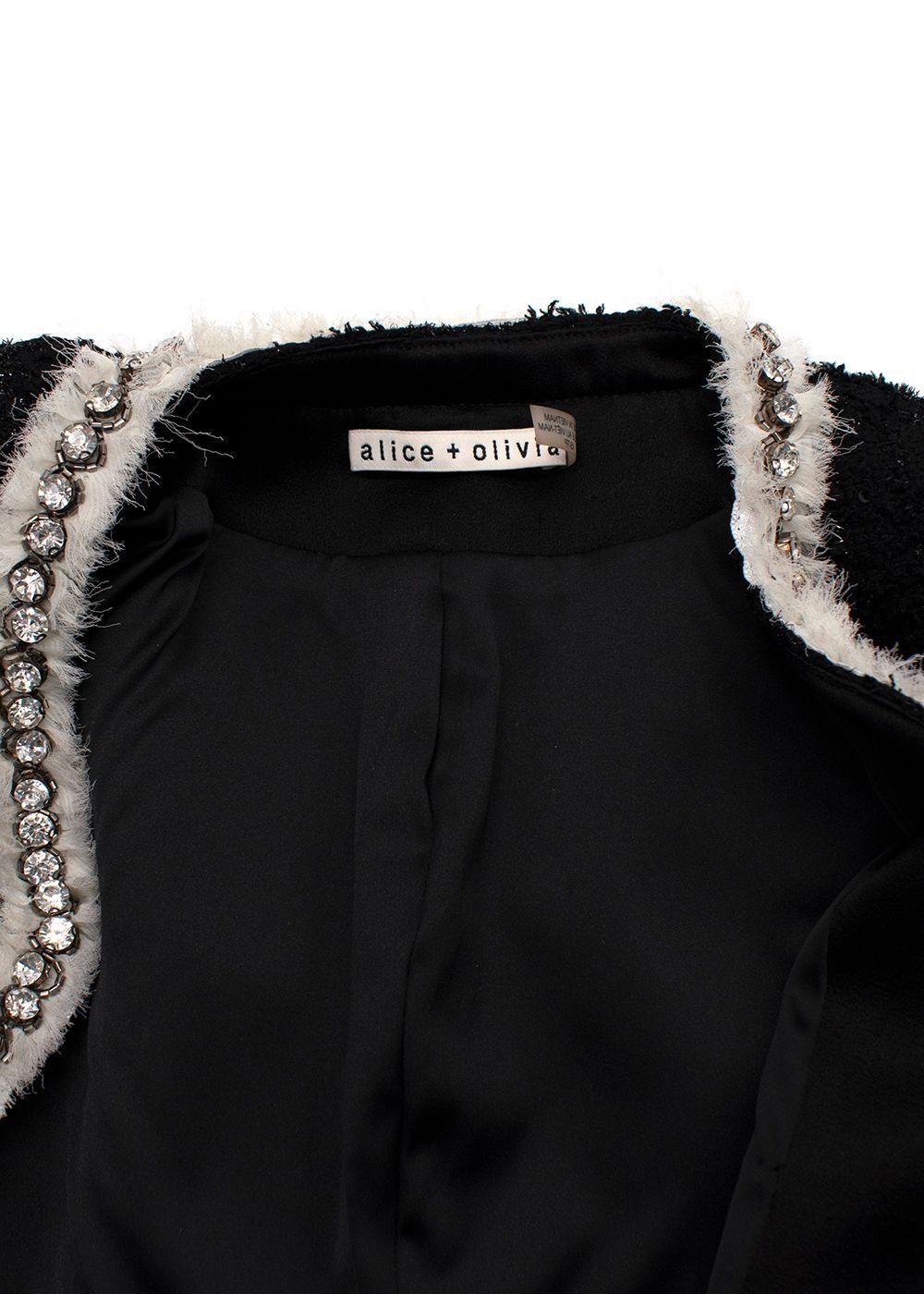 Alice + Olivia Black Andreas Midnight Boucle Jacket