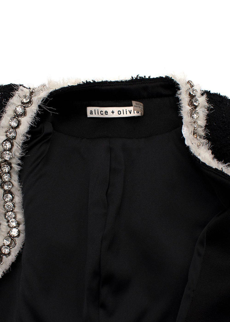 Alice + Olivia Black Andreas Midnight Boucle Jacket