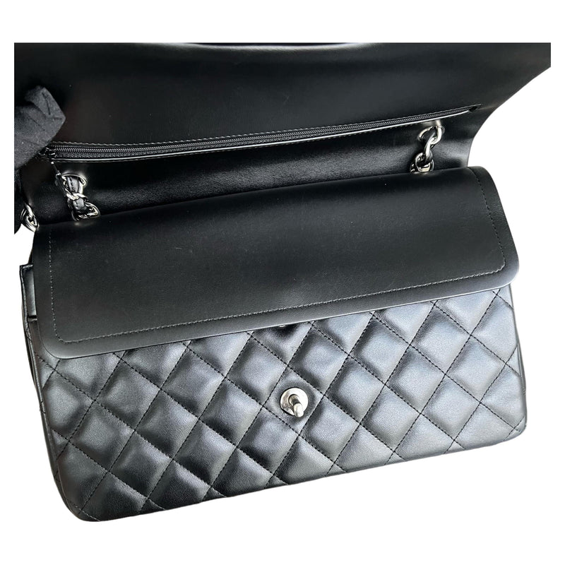 Chanel Black Lambskin Jumbo Double Flap Bag