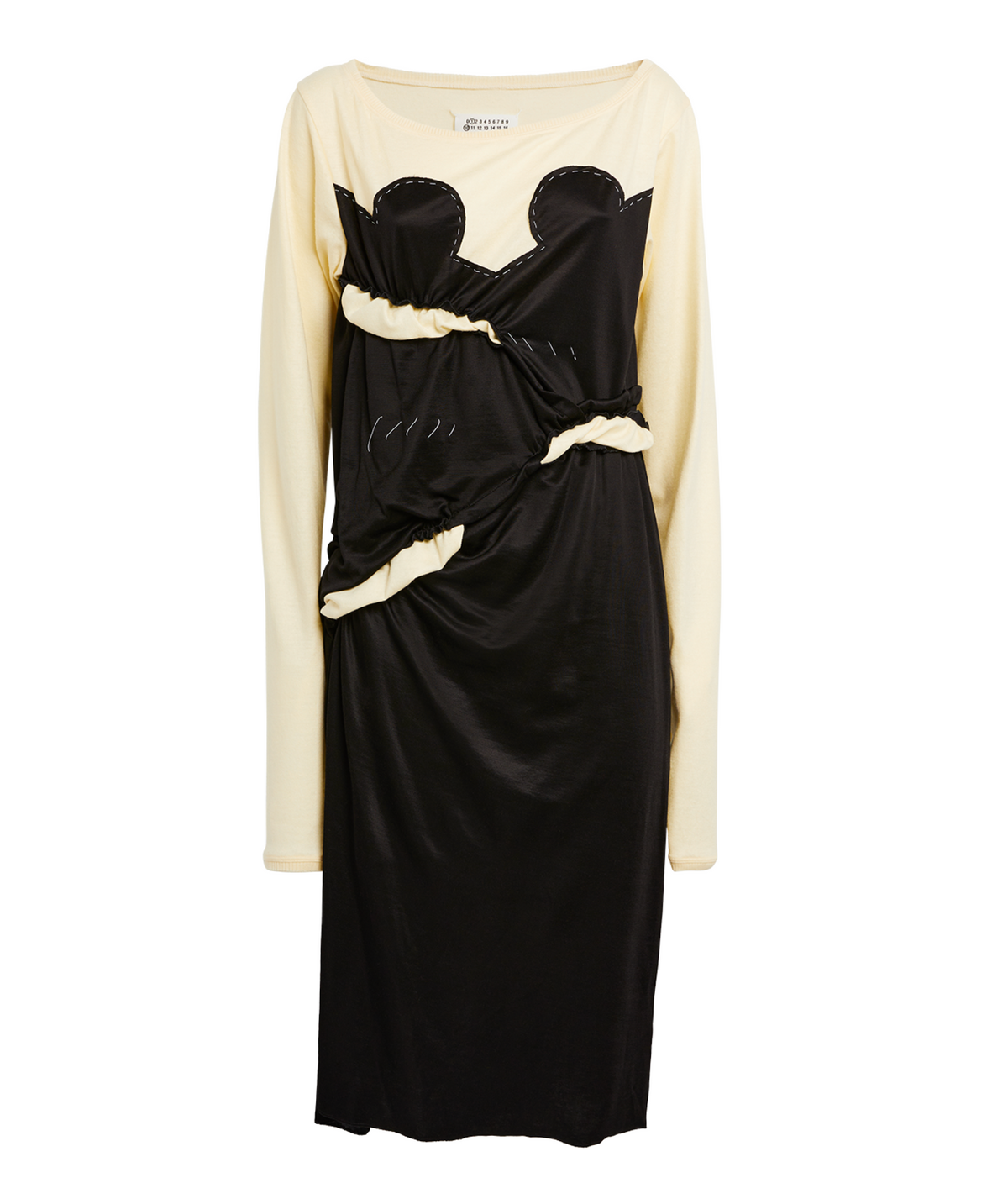 Spliced Gathered Jersey Midi Dress