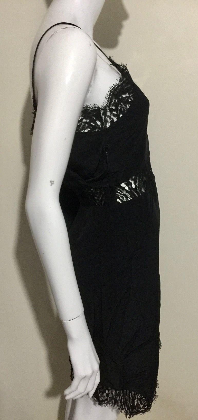 Black silk & lace one shoulder dress