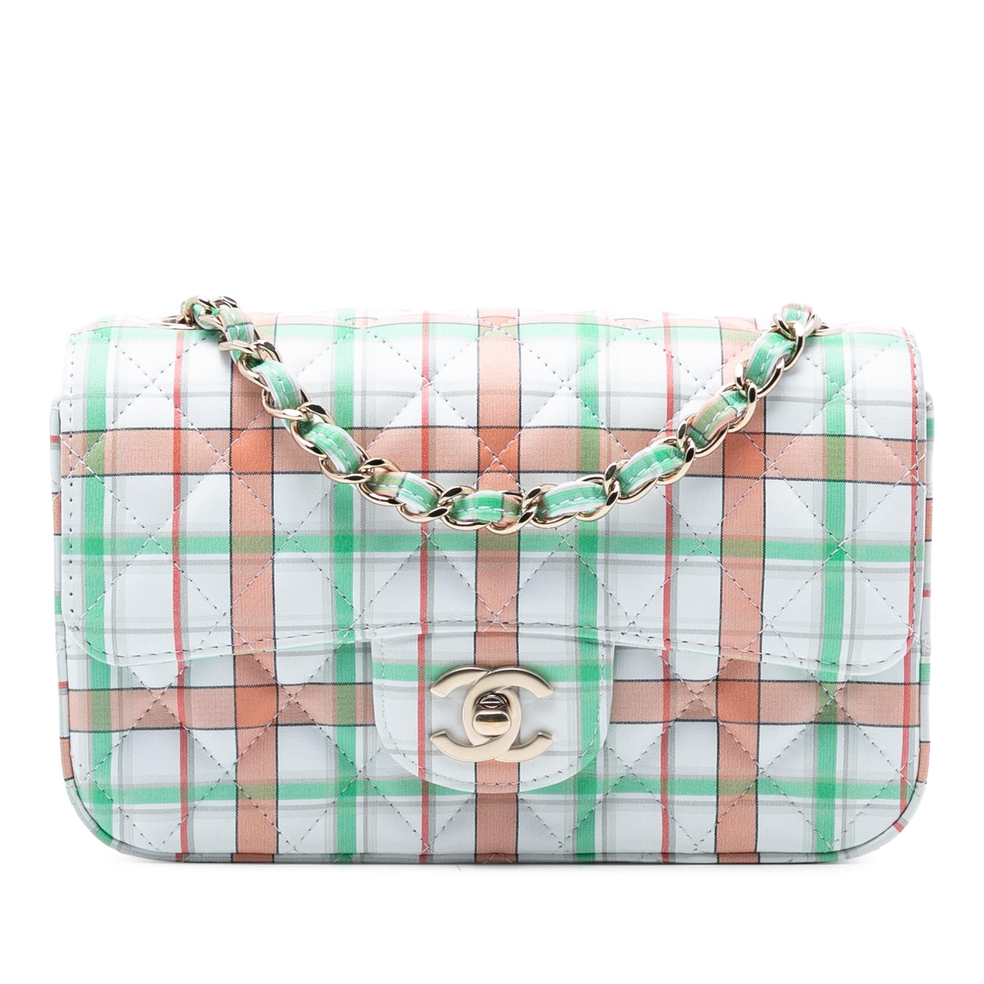 Chanel Check Mini Rectangular Classic Printed Calfskin Single Flap