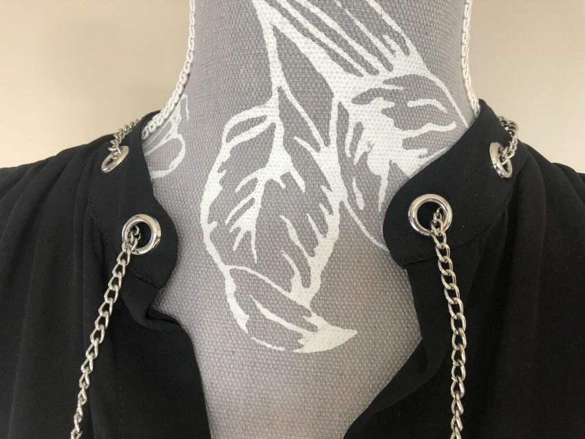 Michael Michael Kors Black Silk Eyelet Top