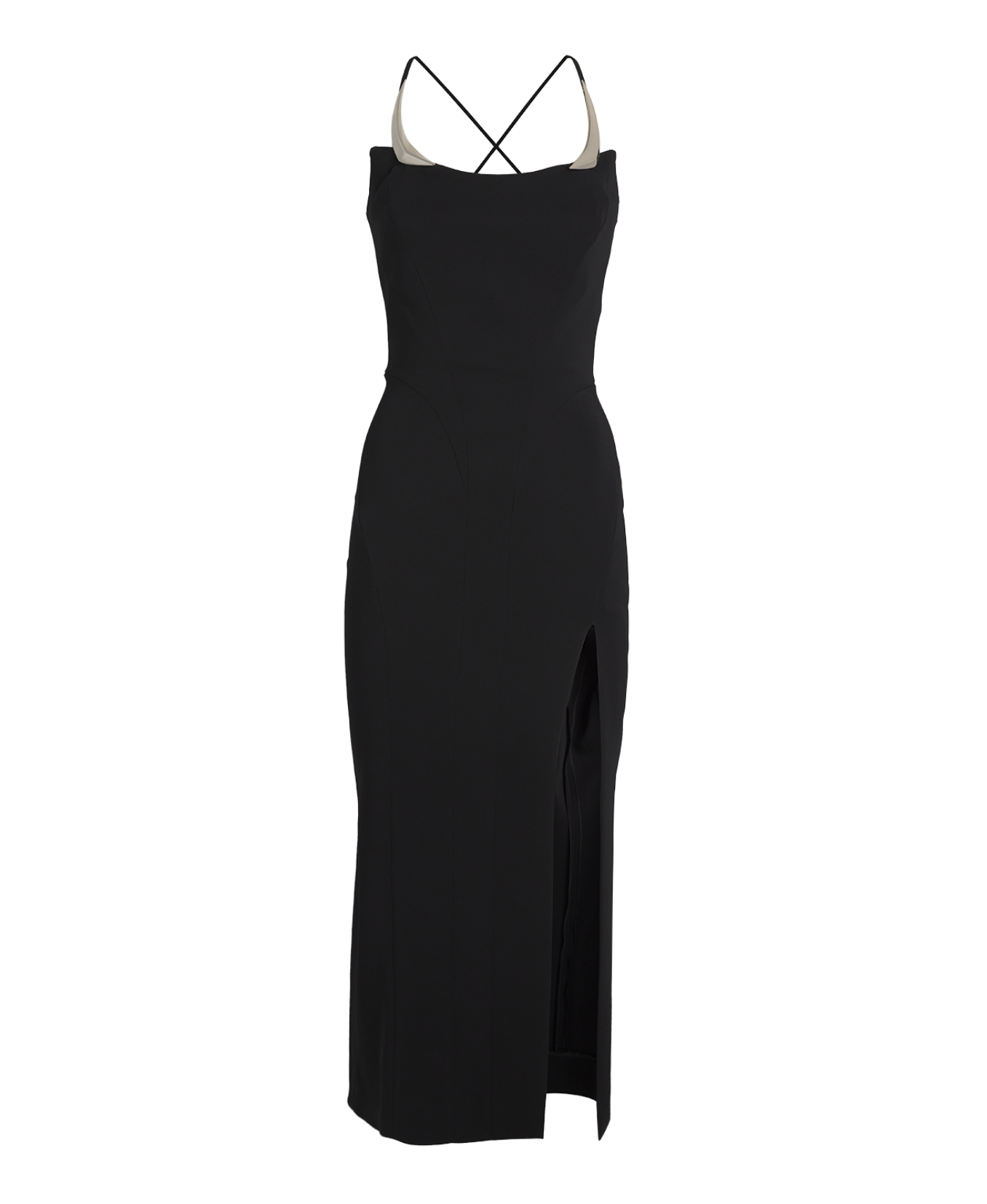 Mugler Metallic-Details Midi Dress
