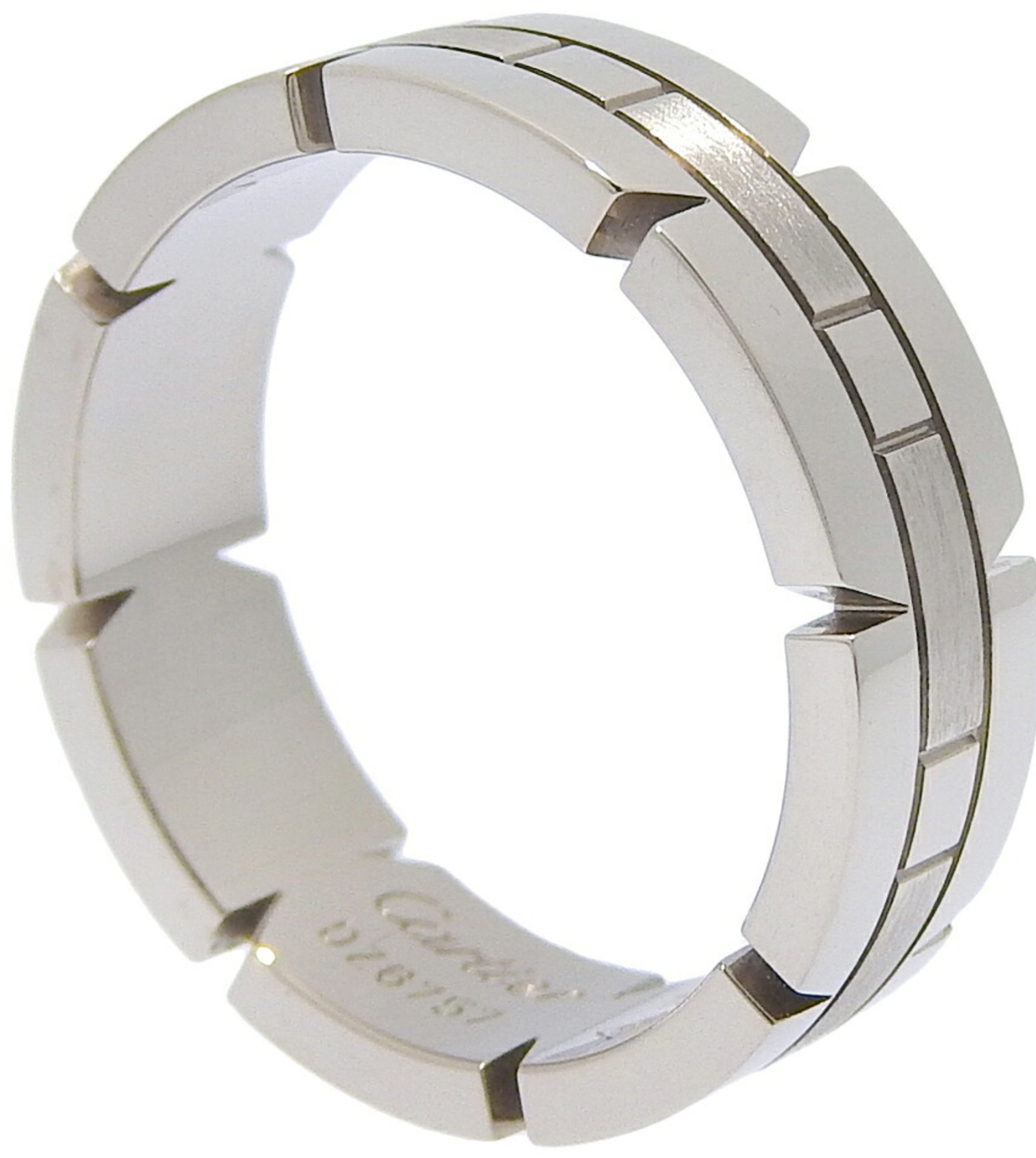Cartier Tank Française Ring 18K White Gold Size 8.5