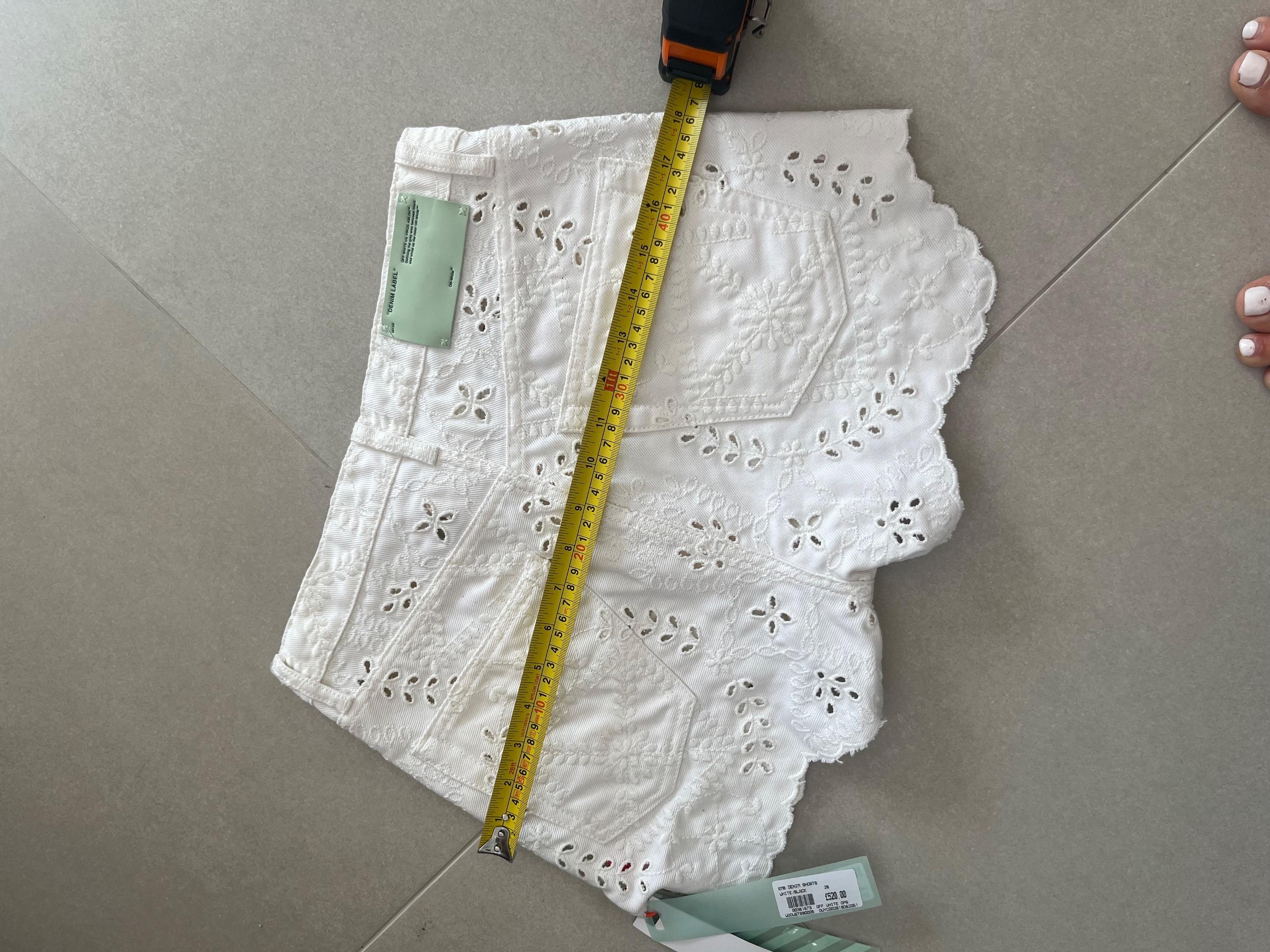 Off-White Broderie Anglaise Denim Shorts