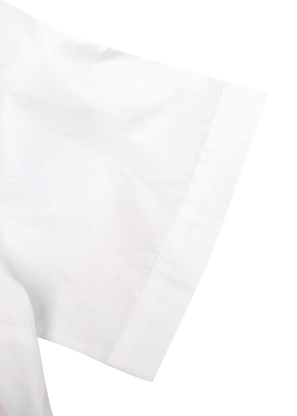 Dolce & Gabbana White Cotton Poplin Shirt with Pink Crystal Buttons