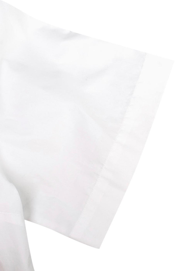 Dolce & Gabbana White Cotton Poplin Shirt with Pink Crystal Buttons