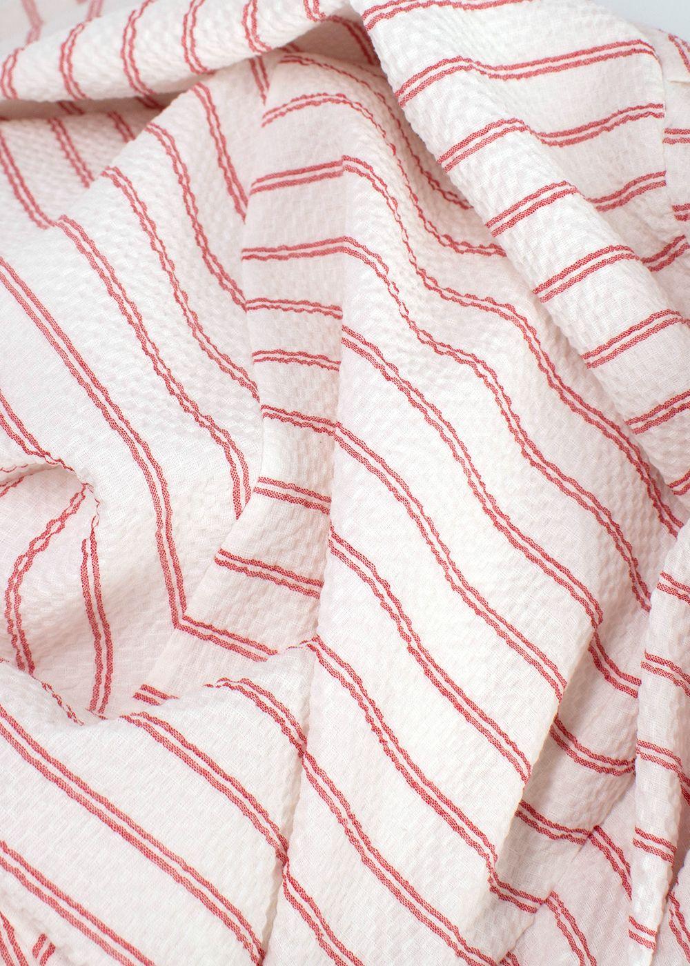 Rosie Assoulin White and Red Striped Dress