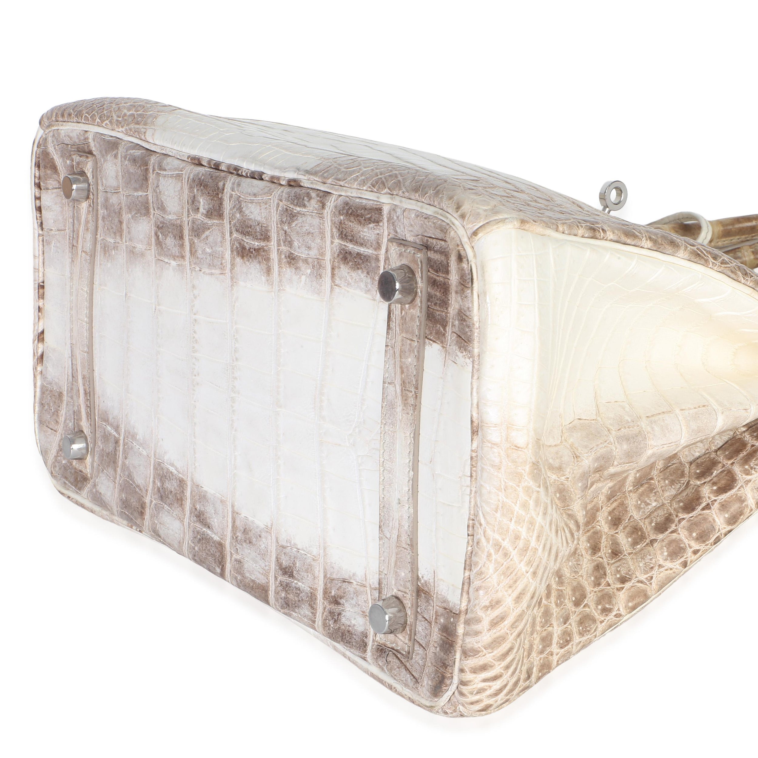 Hermès Birkin 30 Blanc Matte Niloticus Crocodile Himalaya PHW