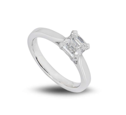 Bespoke Platinum Asscher Cut Diamond Ring