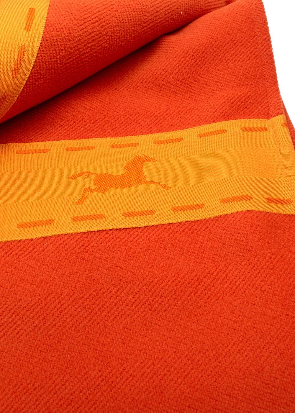 Hermes Orange and Yellow Wool Blanket