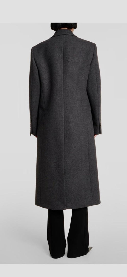 Wardrobe NYC Single Breasted Charcola Grey Coat